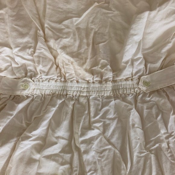 VINTAGE cream linen short jumpsuit - Picture 4 of 4